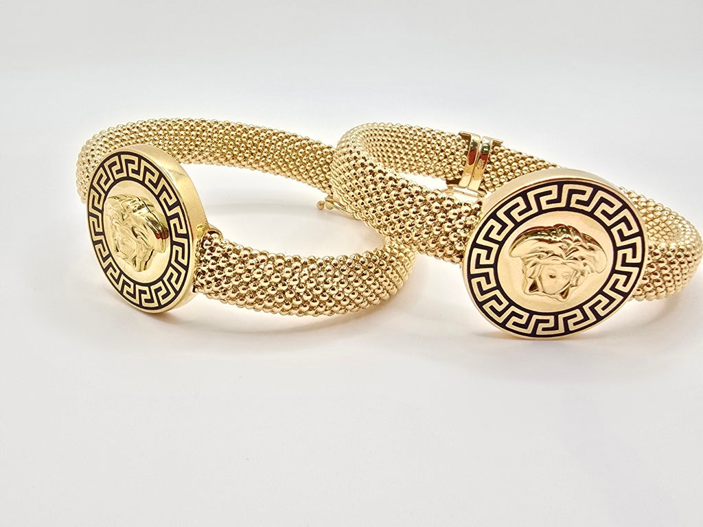 14KT MEDUSA MILANESA BRACELET  Size 8INCH 11MM Weight 24.2GR