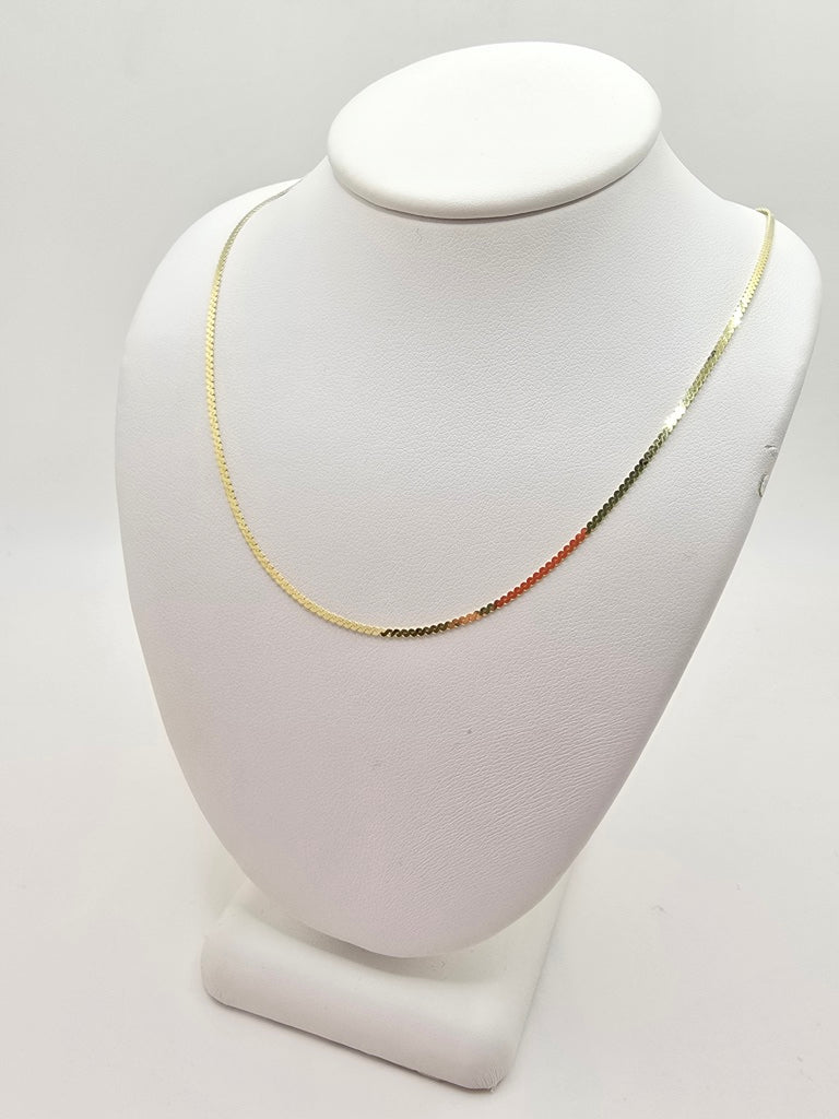 10KT HERRINGBONE CHAIN Size 18INCH 1.5MM Weight 2.4GR
