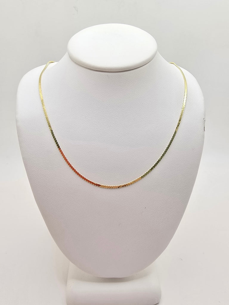 10KT HERRINGBONE CHAIN Size 18INCH 1.5MM Weight 2.4GR