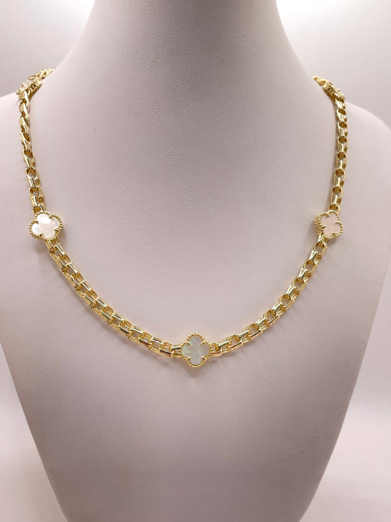 10KT FLOWER CHAIN Size 16INCH 4MM Weigth 14.1GR