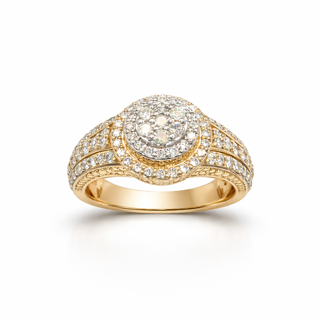 10KT EXOTIC PRINCESS DIAMOND PROMISE RING Size 7/1.12CT