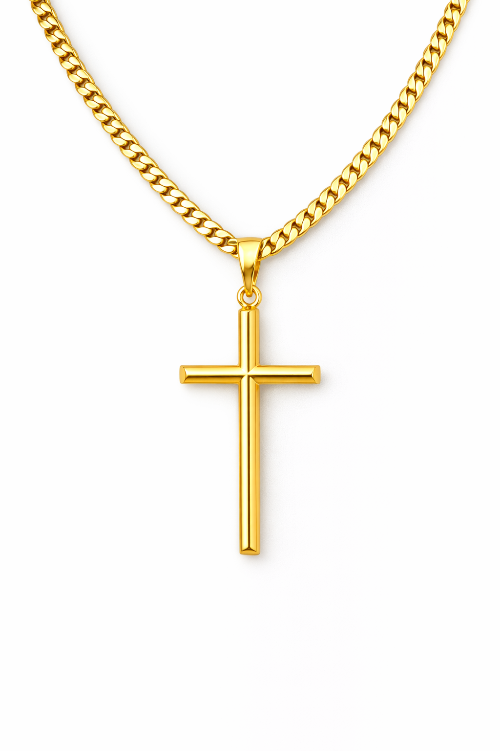 14KT MEDIUM PLAIN YELLOW GOLD CROSS PENDANT Weigth 1GR