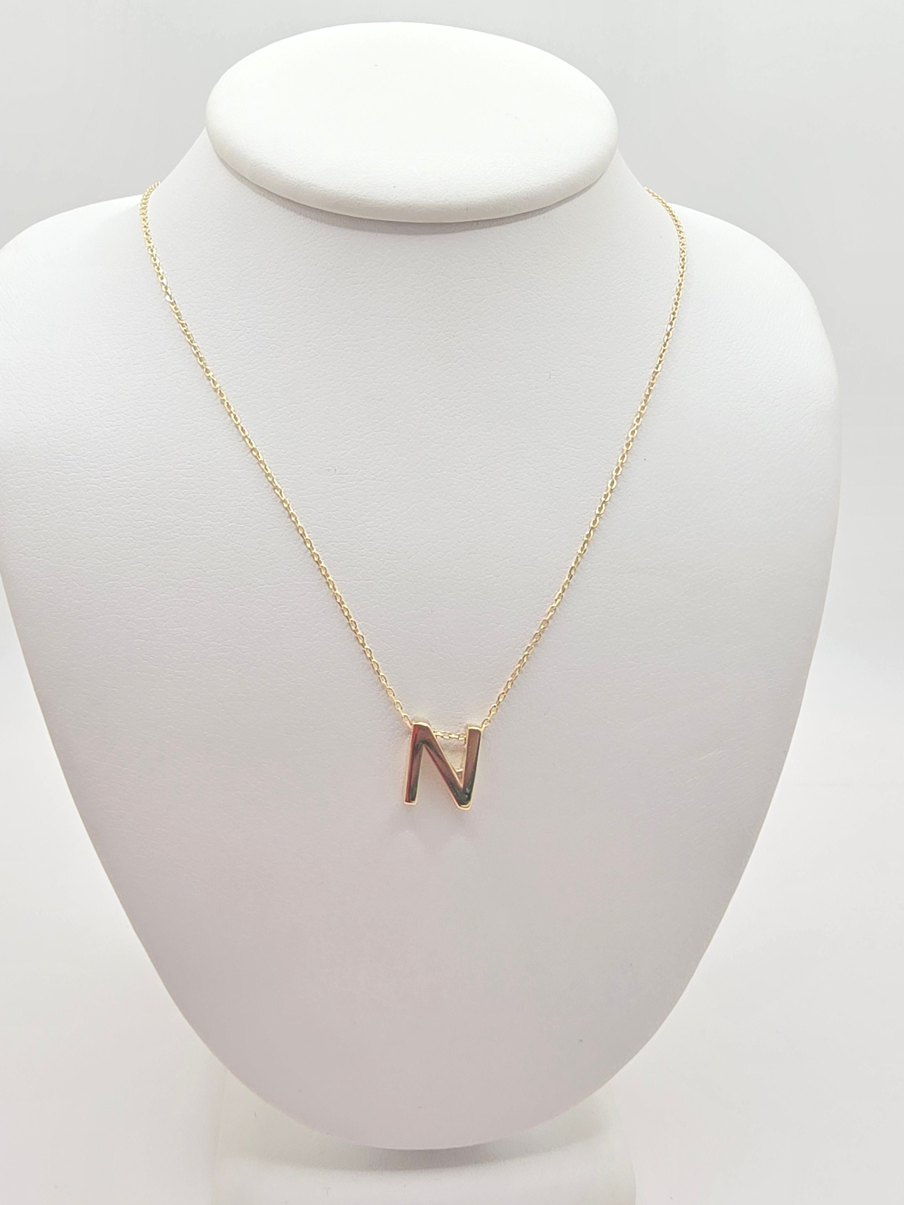 14KT LETTER "N" CHAIN Size 18INCH Weight 2.37GR