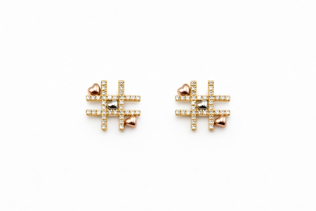 10KT  GIRLS DIAMOND  EARRINGS Size 0.10CT