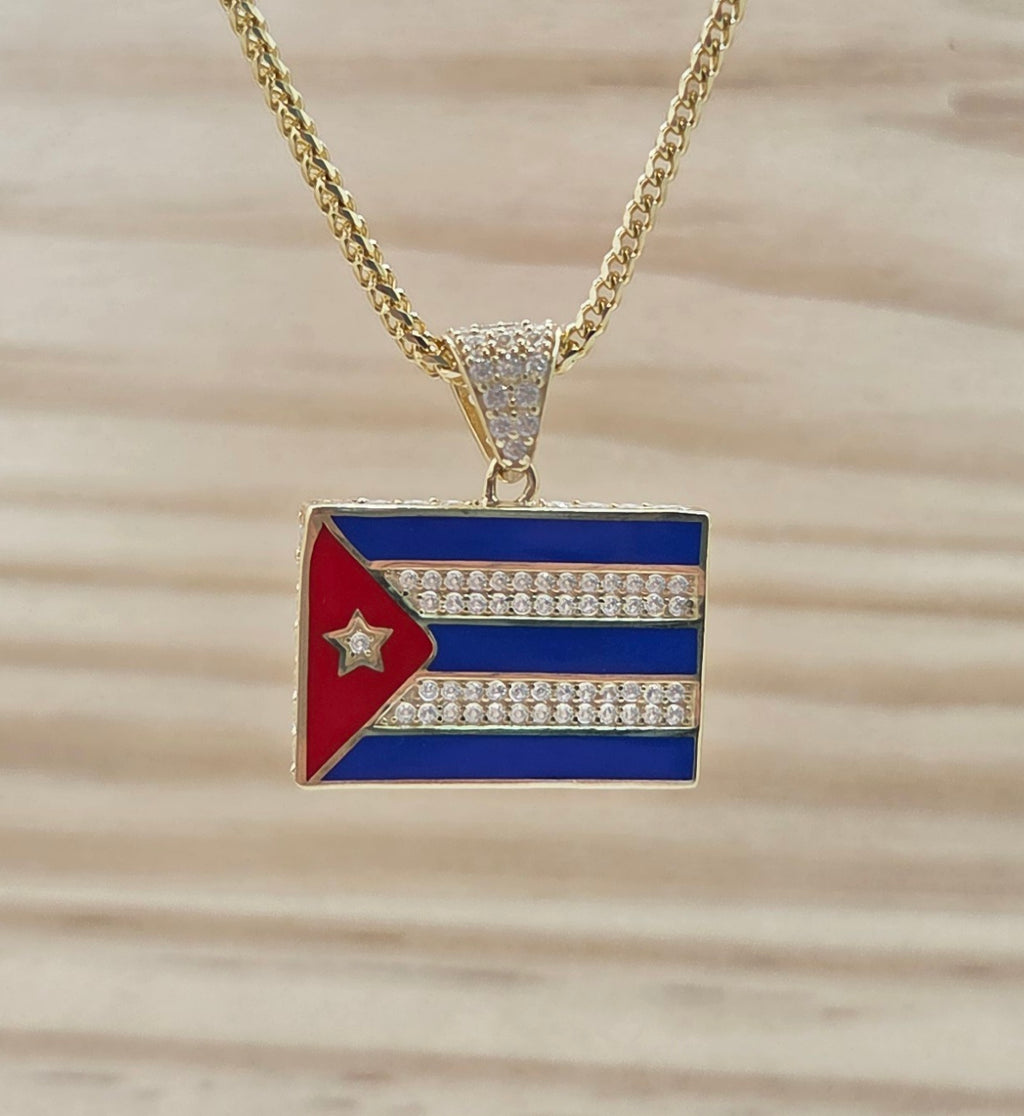 10KT CUBAN FLAG PENDANT Weight 3.2GR