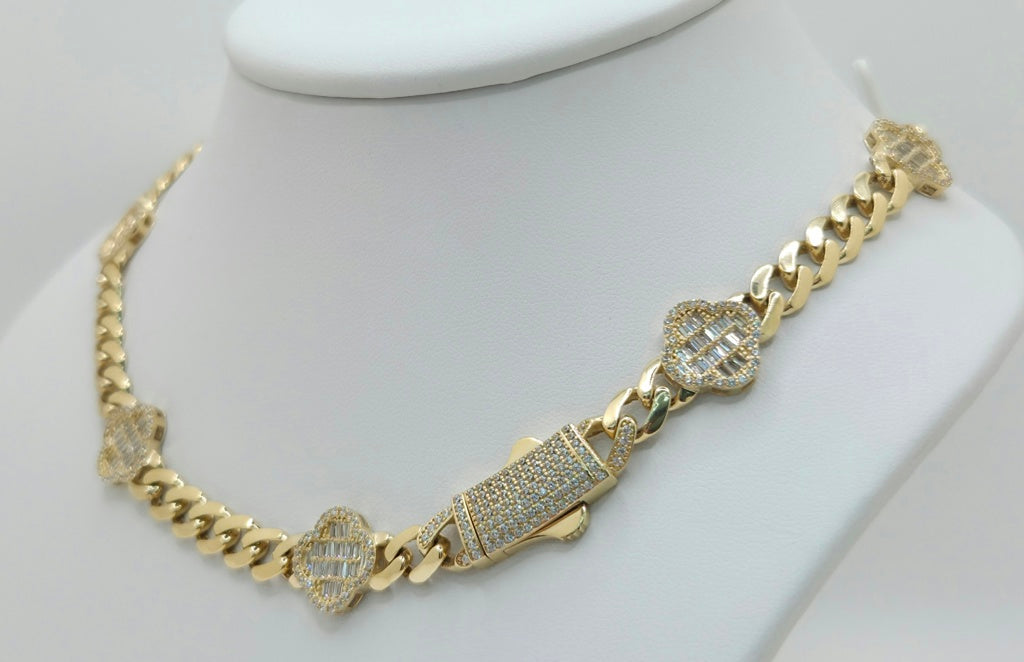 14KT FLOWER CHAIN Size 18INCH 7MM Weigth 25.2GR