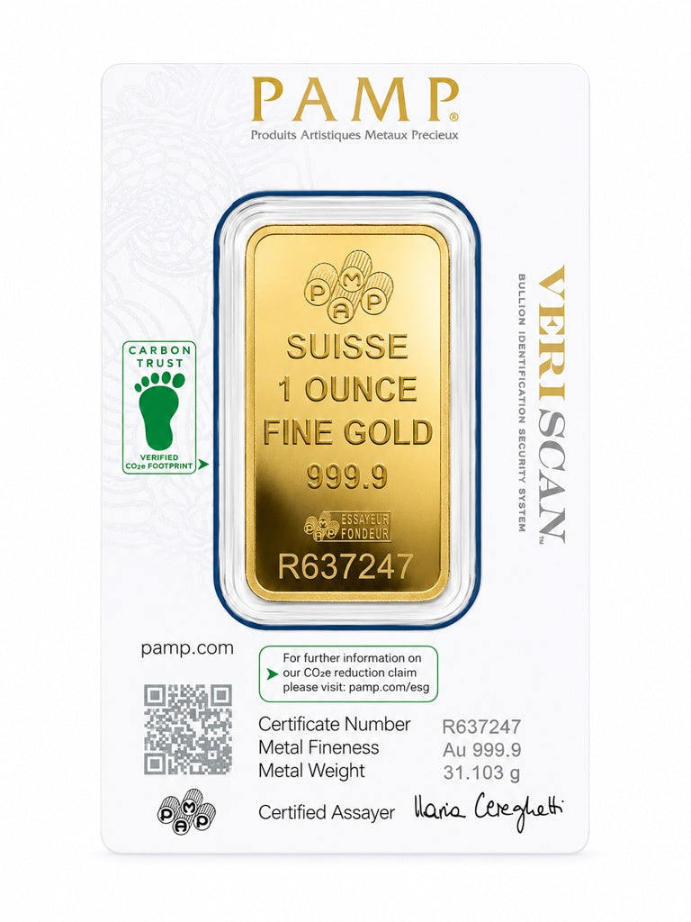 24KT PAMP GOLD BAR 999.99 Size