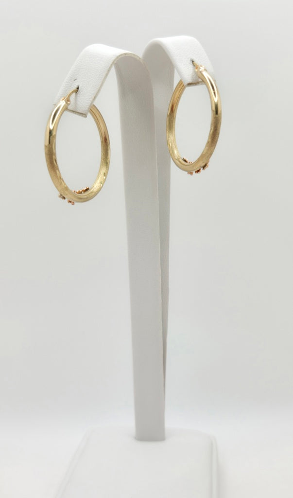 10KT SMALL FLOWERS HOOPS EARRINGS Size 4 Weight 3.5GR