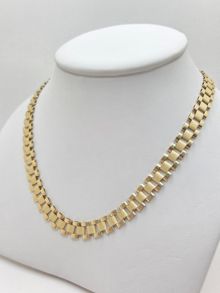 10KT WATCH  STYLE LINK NECKLACE SIZE 18 INCH WEIGHT 15.6GR
