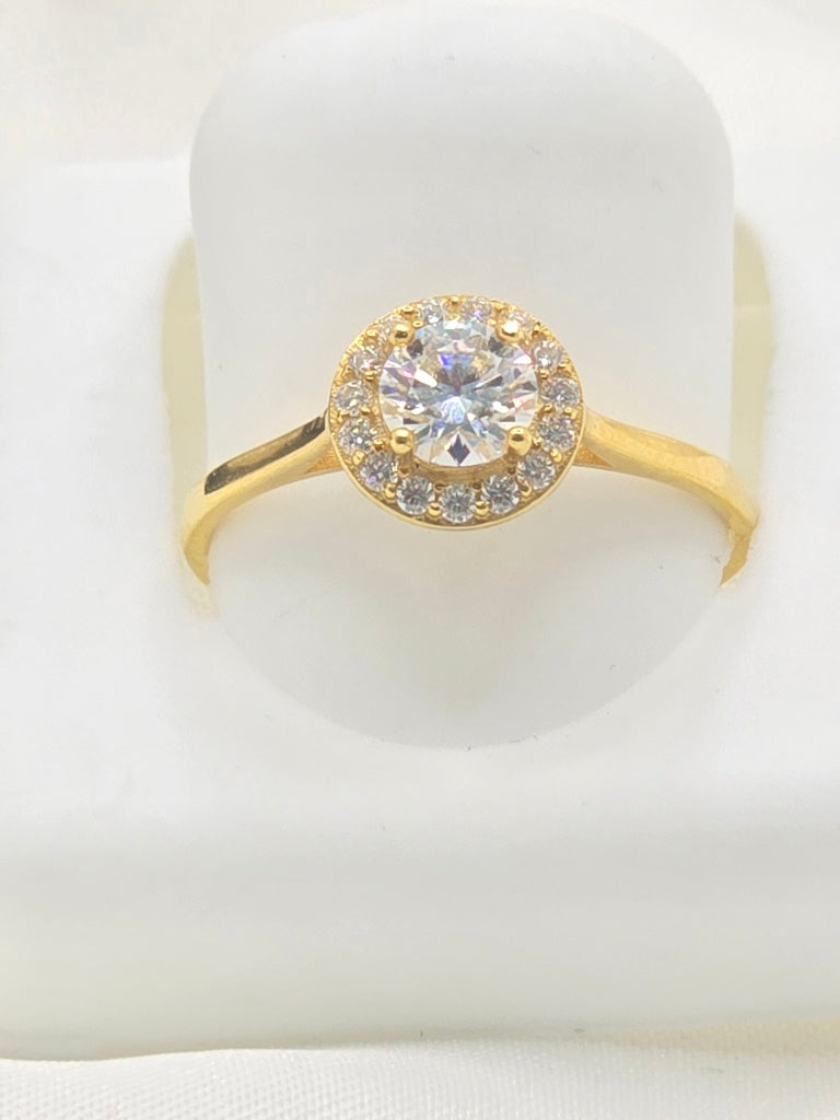 14KT YG SOLITAIRE 0.75CT MOISSANITE WOMAN'S RING SIZE 7 WIIGTH 1.53 GRS