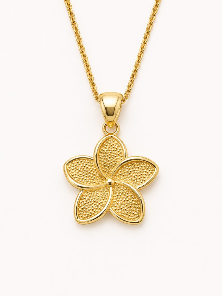 10K FLOWER PENDANT Size