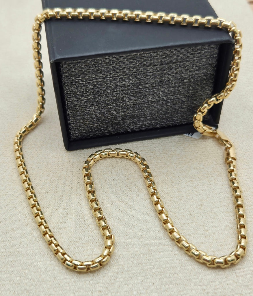10KT ROUND BOX CHAIN Size 18INCH 3.5MM Weight 10.4GR
