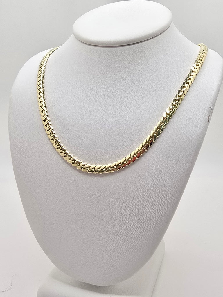 10KT SOLID MIAMI CUBAN CHAIN Size 20INCH 4MM Weight 21.4GR