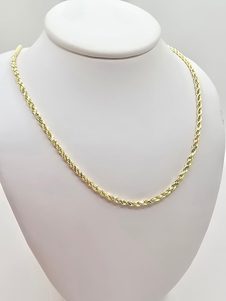 10KT HOLLOW ROPE CHAIN Size 22INCH 2.5MM Weight 3.4GR.