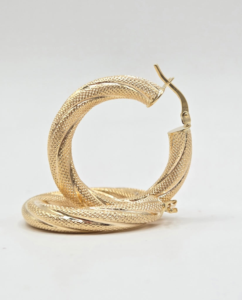 10KT CROOKED NEVADAS HOOPS EARRINGS Size 3  5MM Weigth 3.3GR