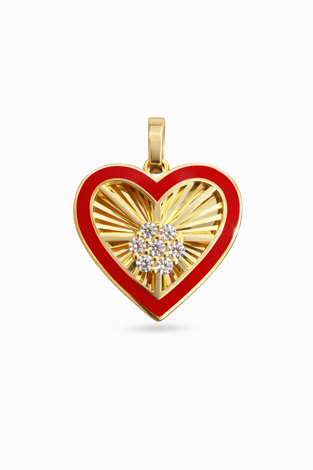 10KT RED FRAME HEART PENDANT Size SMALL Weigth 1.6GR