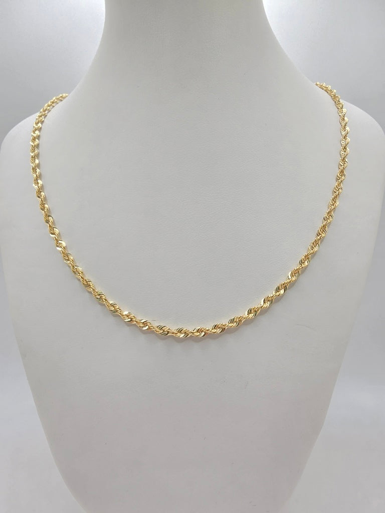 10KT ROPE CHAIN Size 16INCH 3MM Weight 3.2GR.