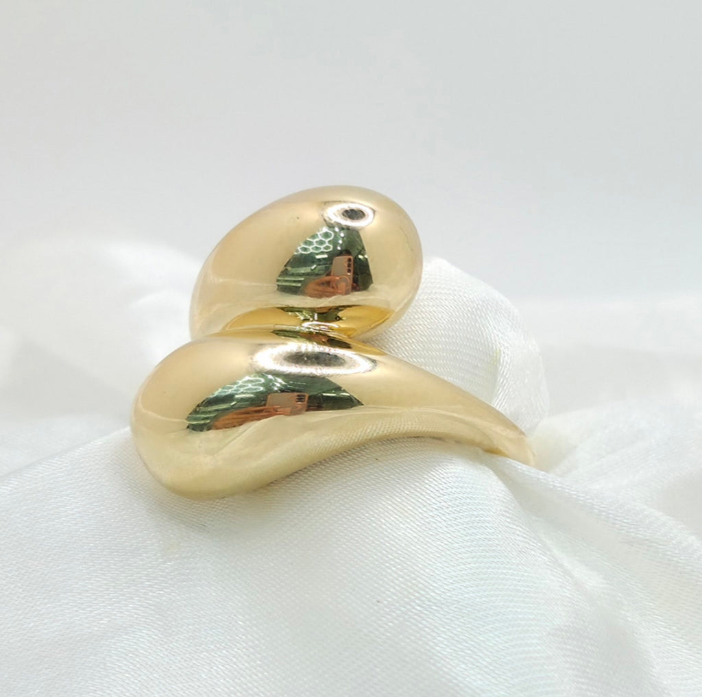 14KT ELEGANT TWO DROP WOMEN'S RING  Weight 4.5GR