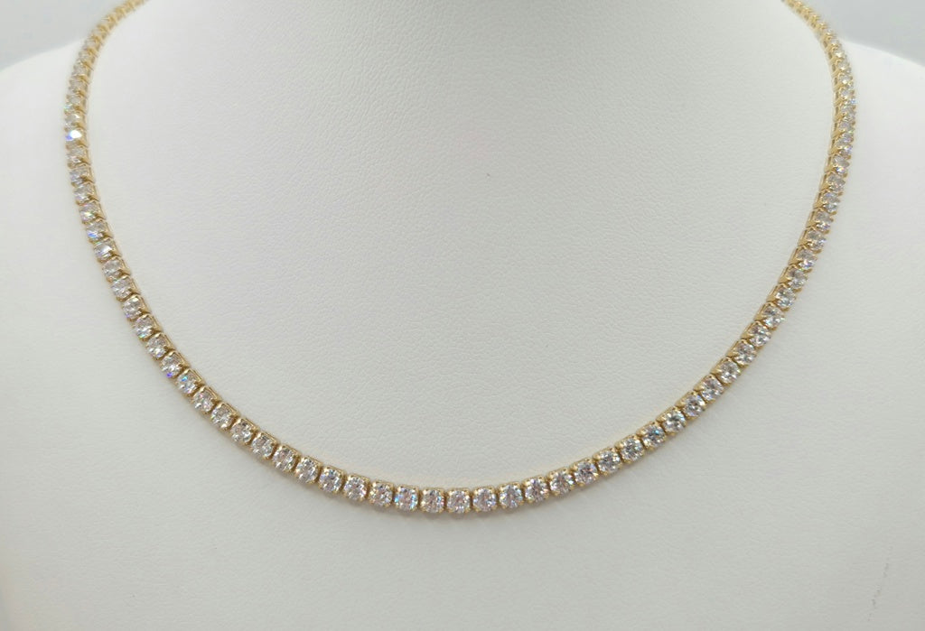 10KT TENNIS STYLE NECKLACE CZ Size 20INCH 3MM Weight 11.3GR