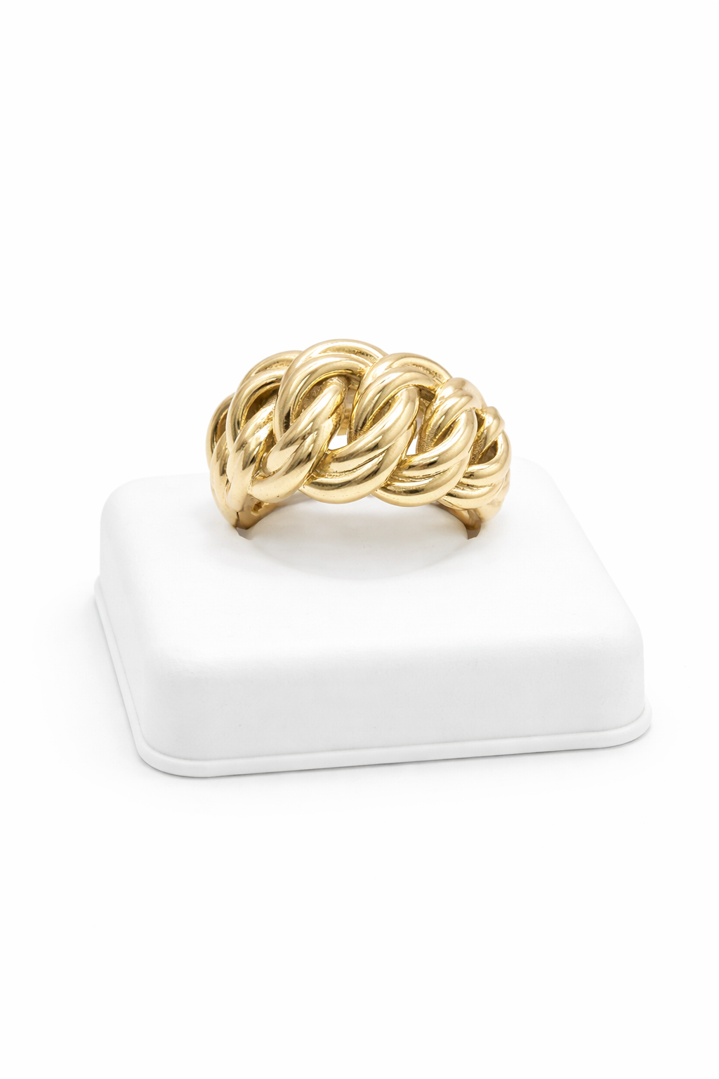 14KT CHAIN STYLE RING Size 6.5 & 7 & 7.5 Weight 3.9GR