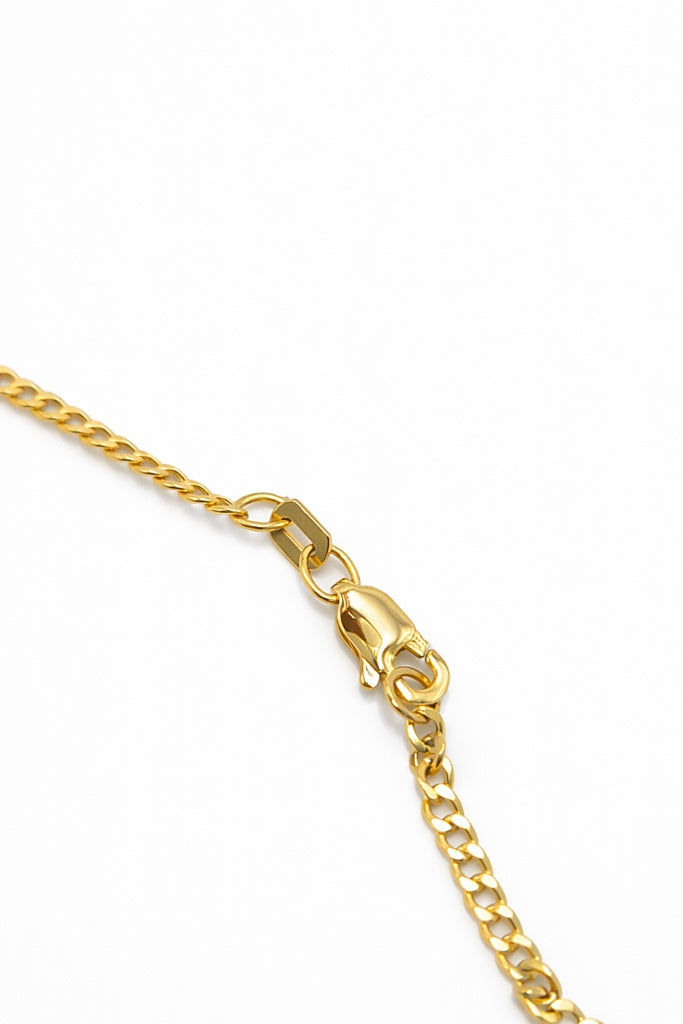 10KT HOLLOW CUBAN CURB FLAT CHAIN Size 20INCH 2MM Weigth 1.8GR