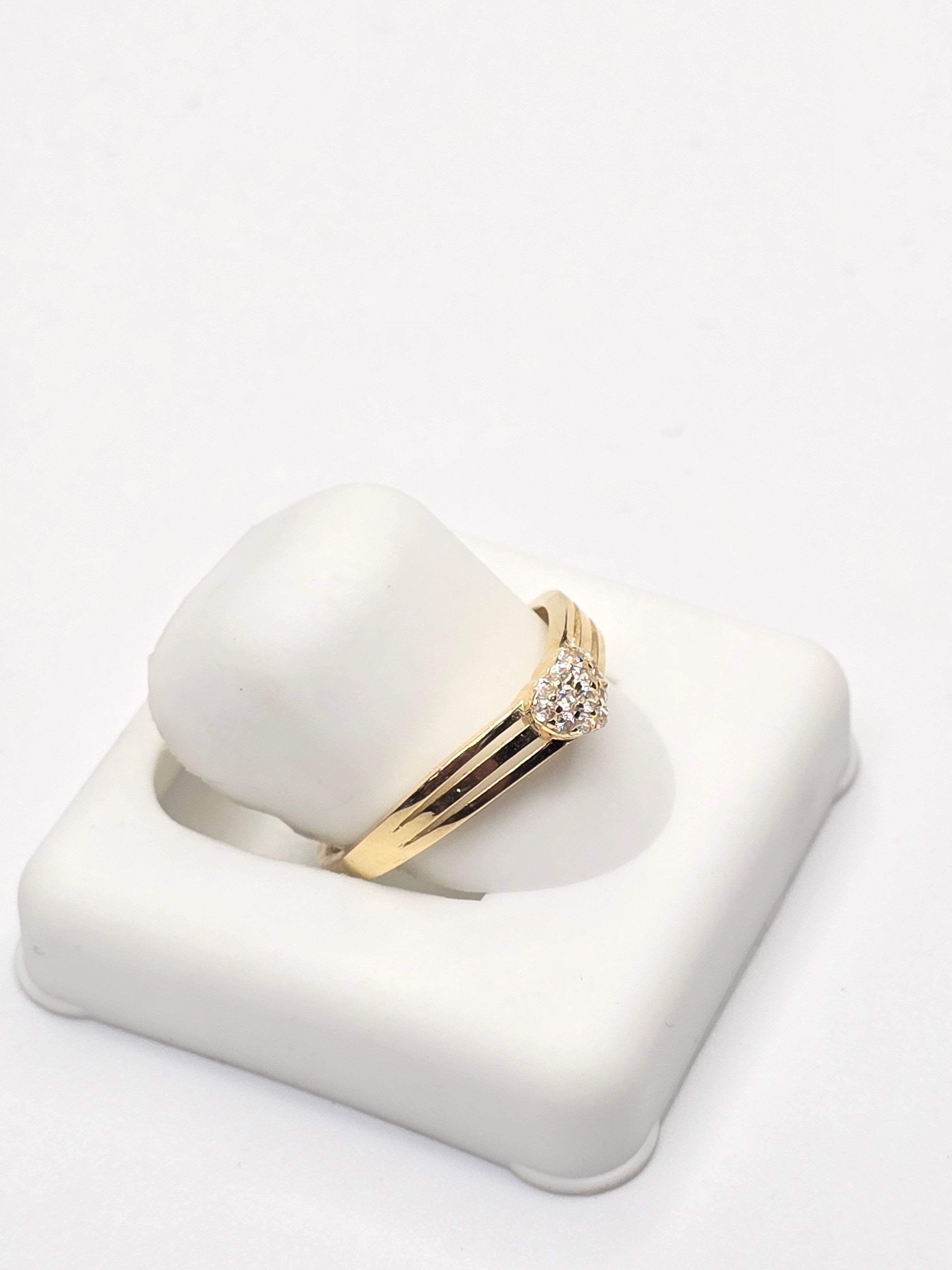 14KT DELICATE CZ HEART RING Size 7 Weigth 1.1GR