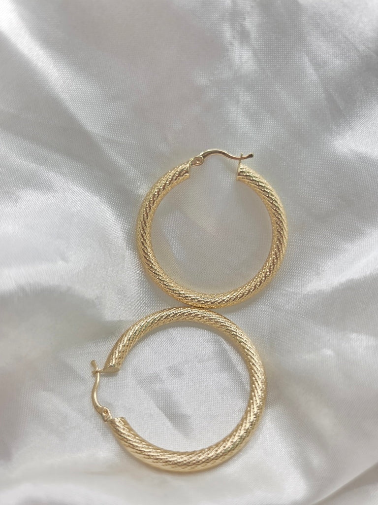 10KT NEVADAS HOOPS EARRINGS Size 6 4MM Weight 5GR
