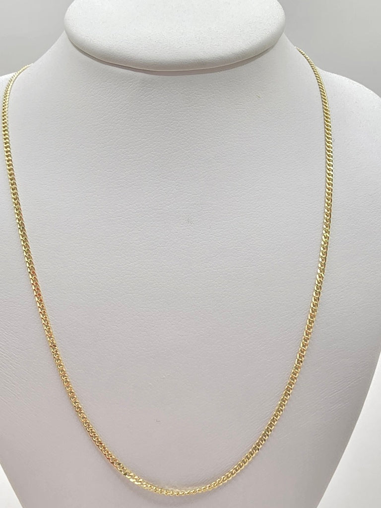 14KT BABY MIAMI CUBAN CHAIN Size 18INCH 1.5MM Weight 2.9GR