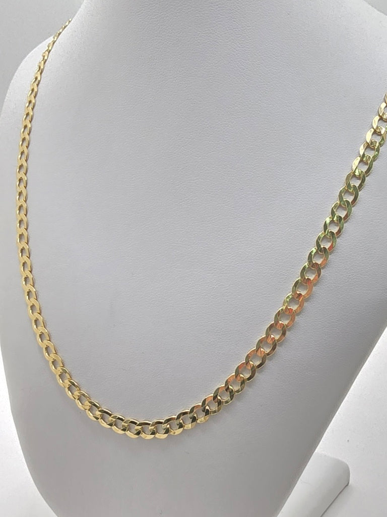 14KT SPECIAL OFFER SOLID CUBAN CURB FLAT CHAIN Size 24INCH 5MM Weight 15GR