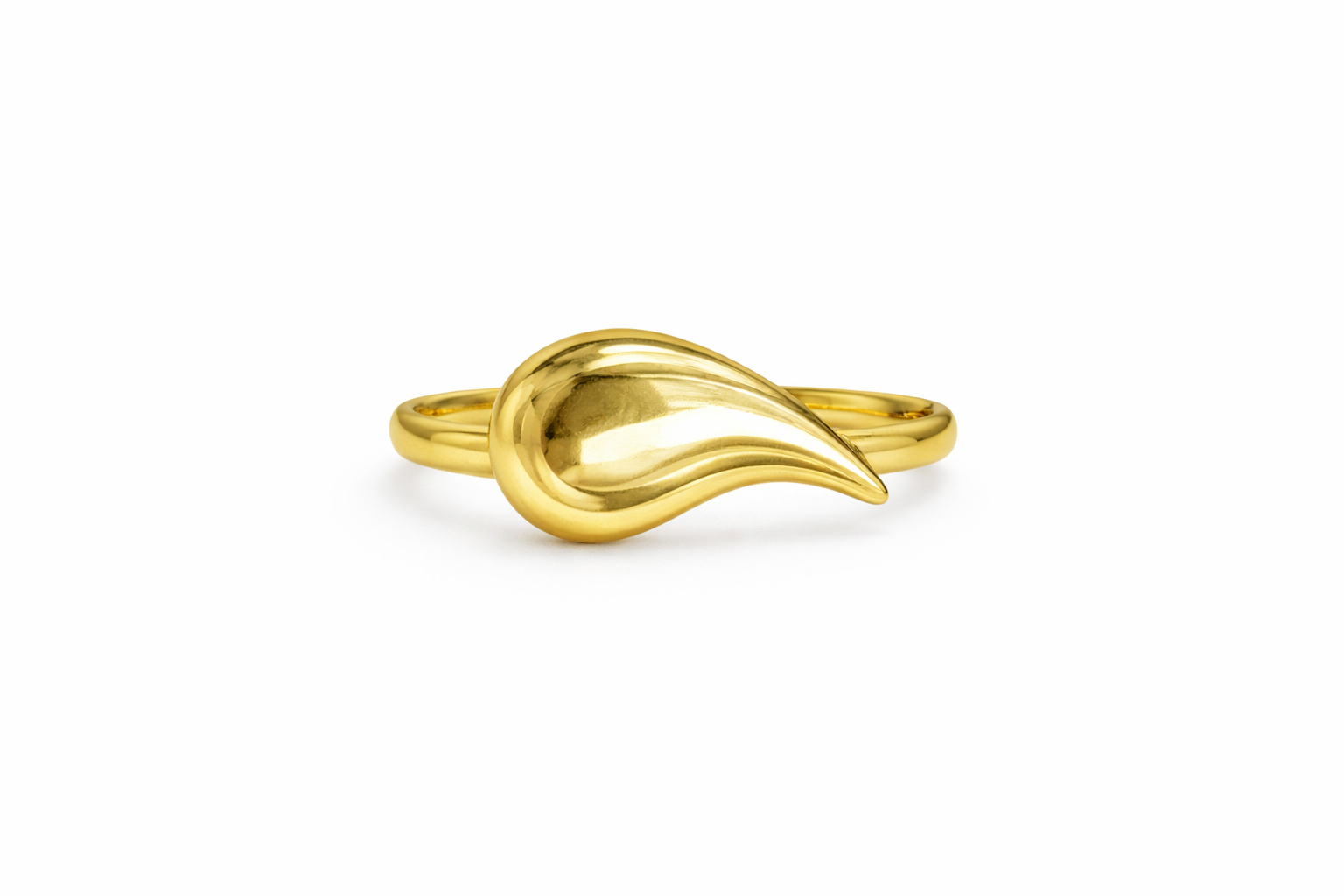 10KT MEDIUM DROP PLAIN RING Size 7.5 Weight 2.4GR