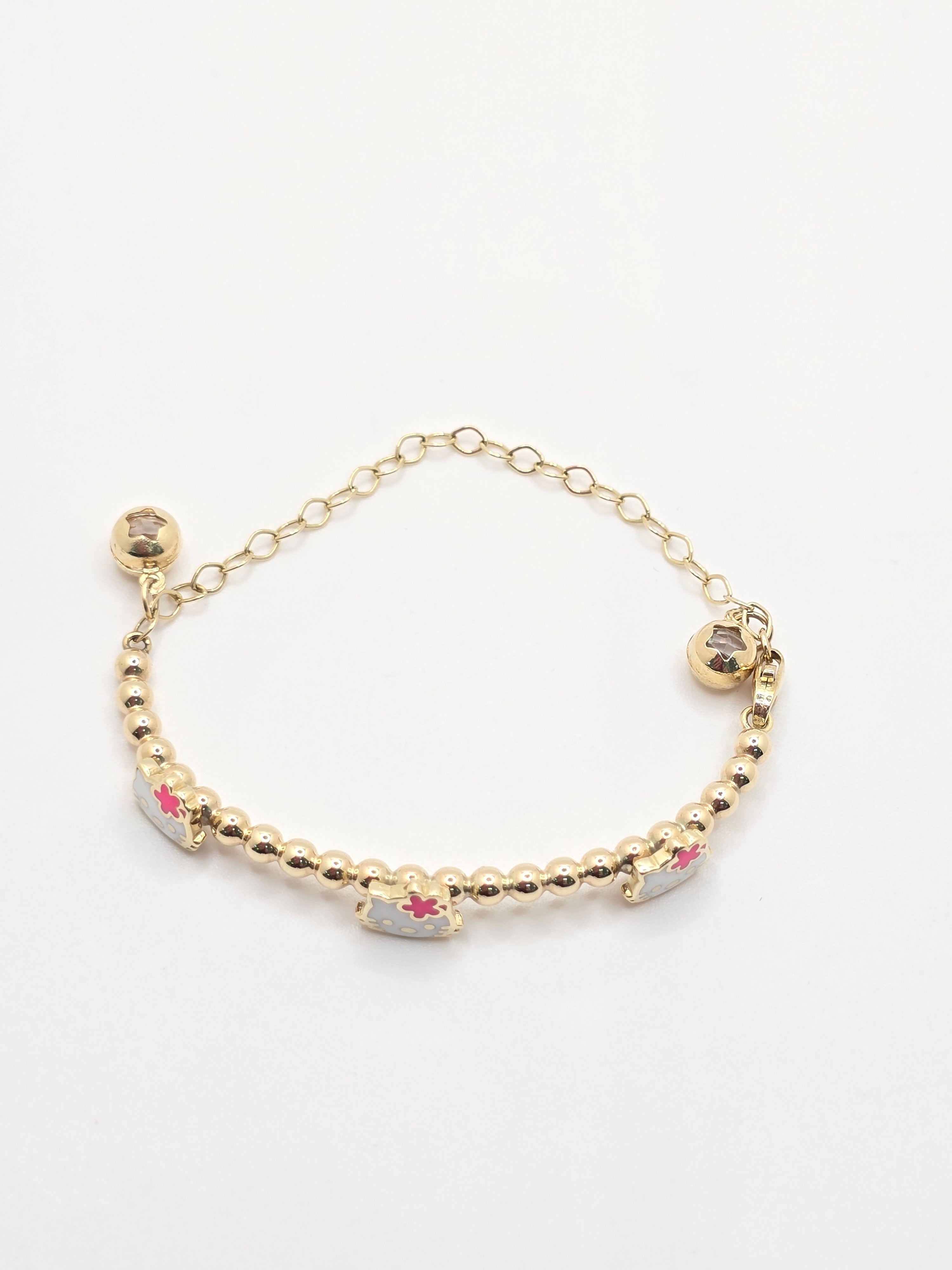 10KT H KITTY BABY BRACELET Weight 5.5GR Weight 4.3GR