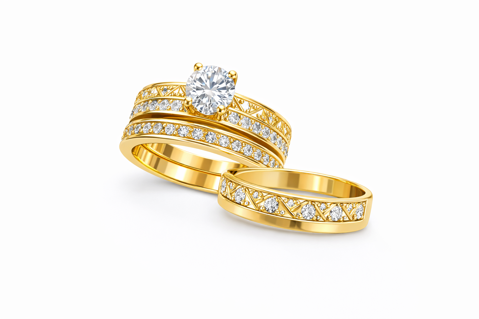 14KT CZ DETAILS TRIANGLE DESIGN ENGAGEMENT MAN'S RING  Size 10 Weigth 3.5GR