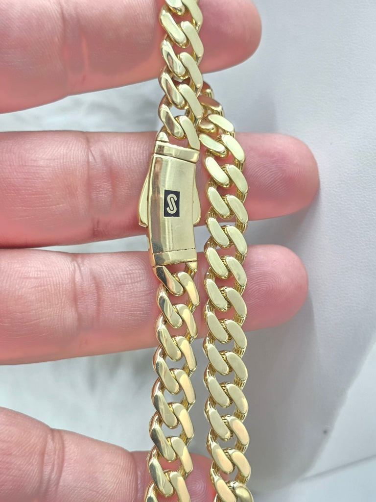 10KT PLAIN MONACO CERTIFIED CHAIN Size 9.5MM 22INCH Weigth 26GR