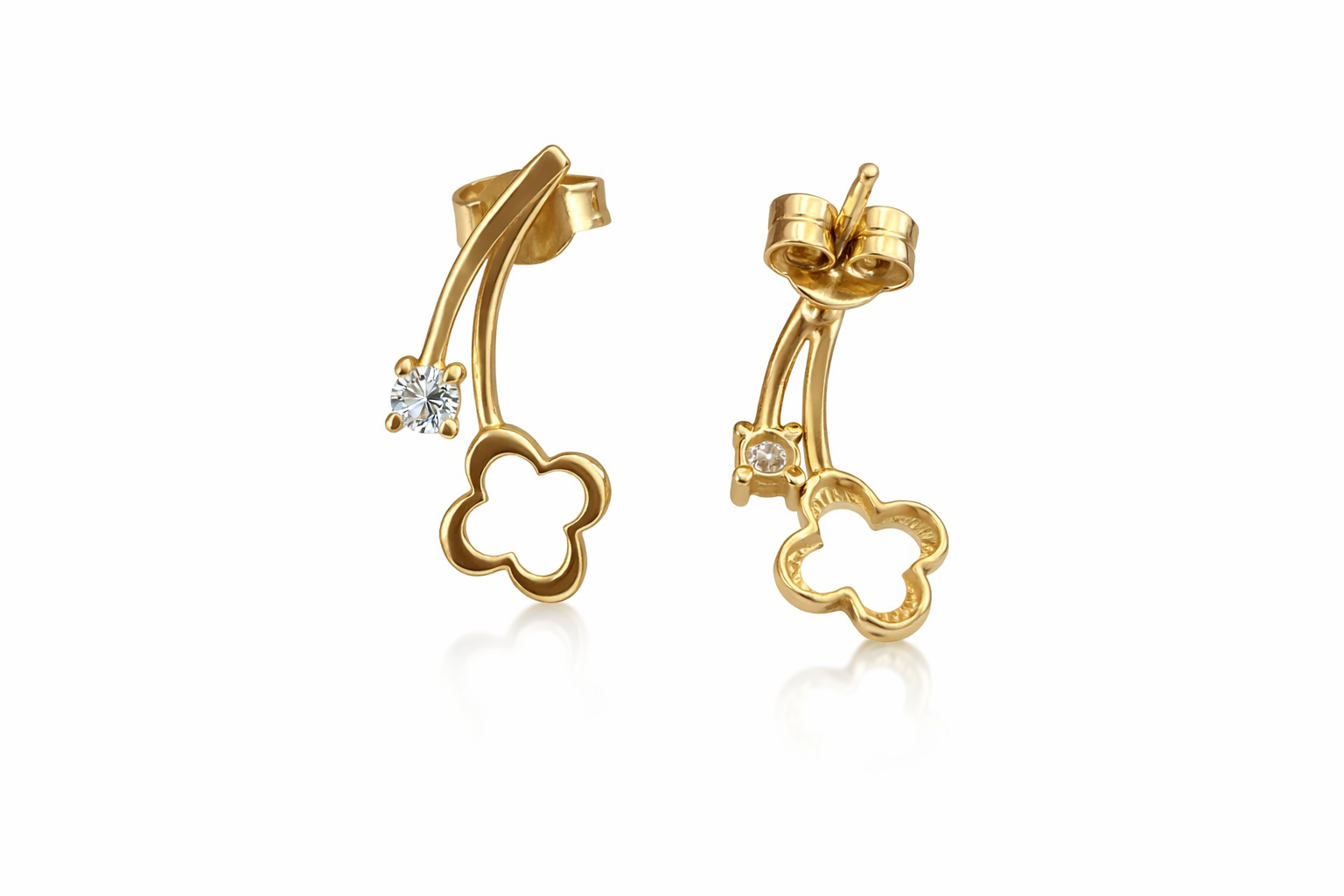 14KT FLOWER EARRINGS Size  Weigth 1.4GR