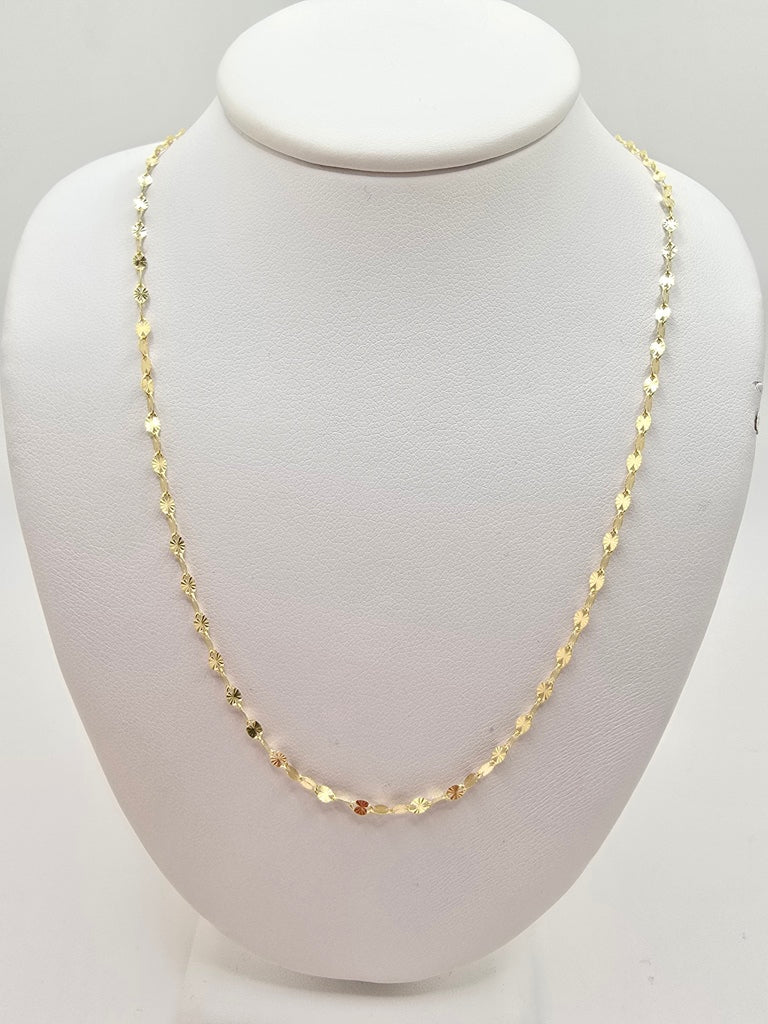 10KT GLITTER CHAIN  Size 18INCH 2MM Weight 0.85GR