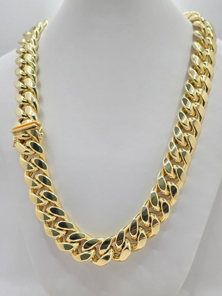10KT SEMISOLID MIAMI CUBAN CHAIN 15MM 26INCH Weight 131.2GRS