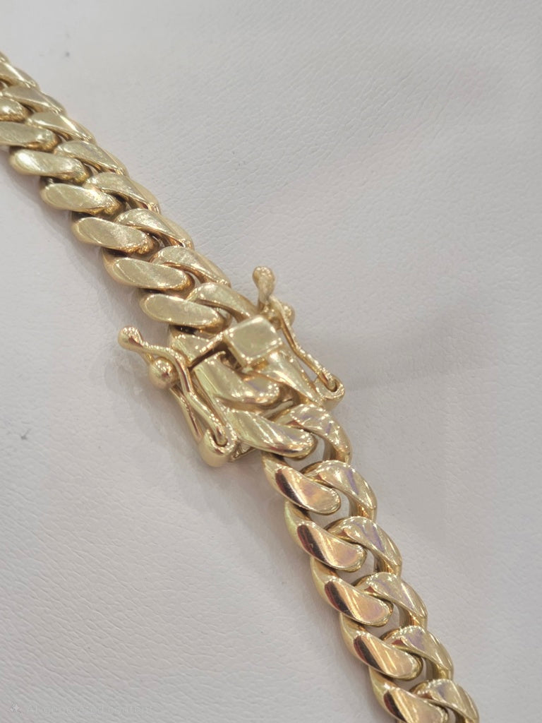 10KT SOLID MIAMI CUBAN CHAIN Size 7mm 24in Weigth 75.9grs
