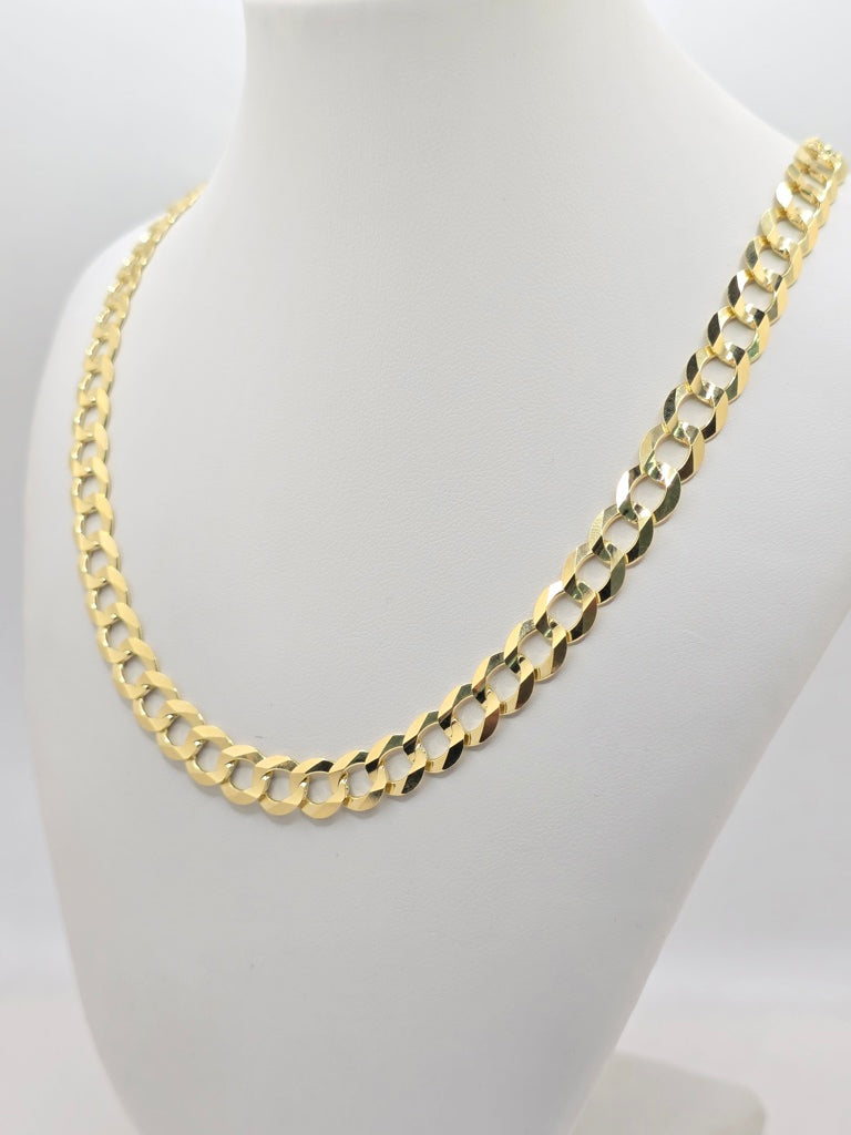 10KT SOLID CUBAN CURB FLAT CHAIN Size 8.5MM 24IN Weigth 39.4GRS
