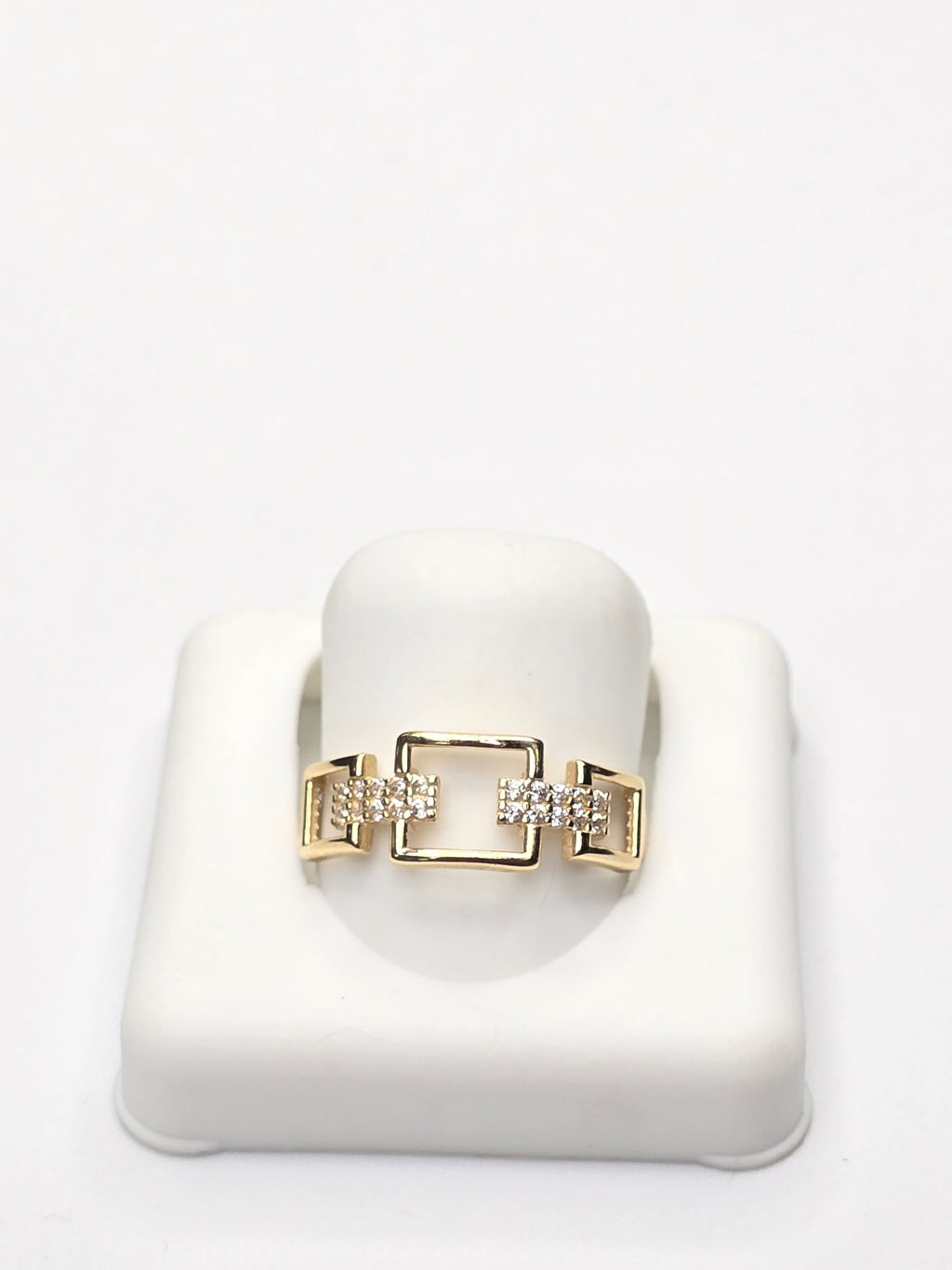 14KT DELICATE SQUARE CHAIN RING Size 7 Weigth 1.2GR