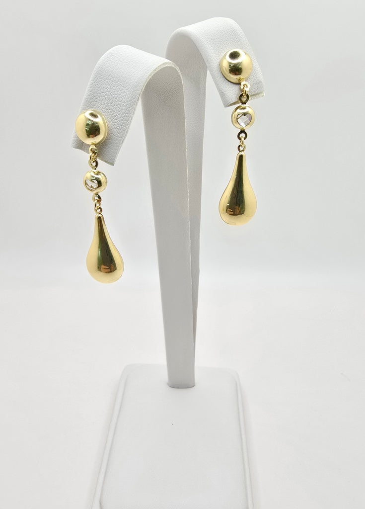14KT TEARDROP PENDANT EARRINGS Weight 3.6GR