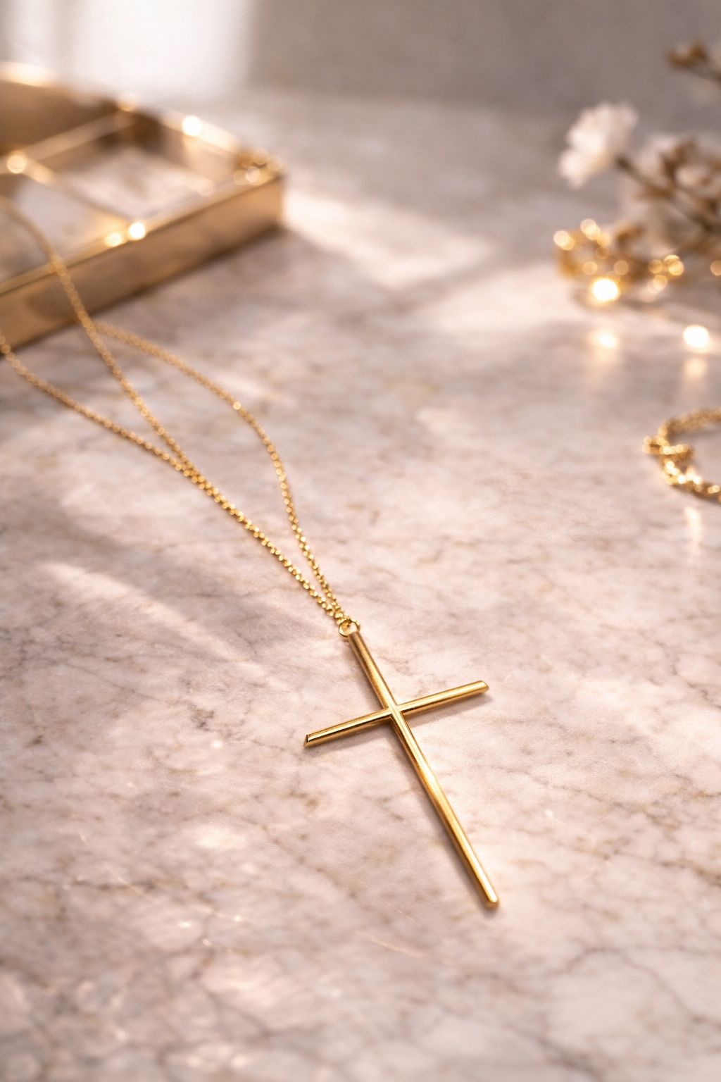 10KT CROSS CHAIN Size 16INCH Weigth 1.9GR