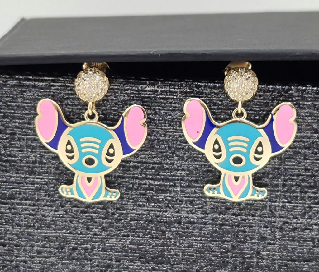 10KT SKY BLUE FLAT STYLE EARRINGS Weight 4.2GR