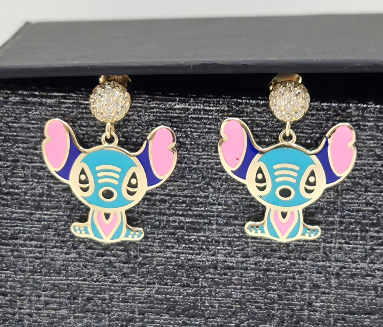 10KT SKY BLUE FLAT STYLE EARRINGS Weight 4.2GR