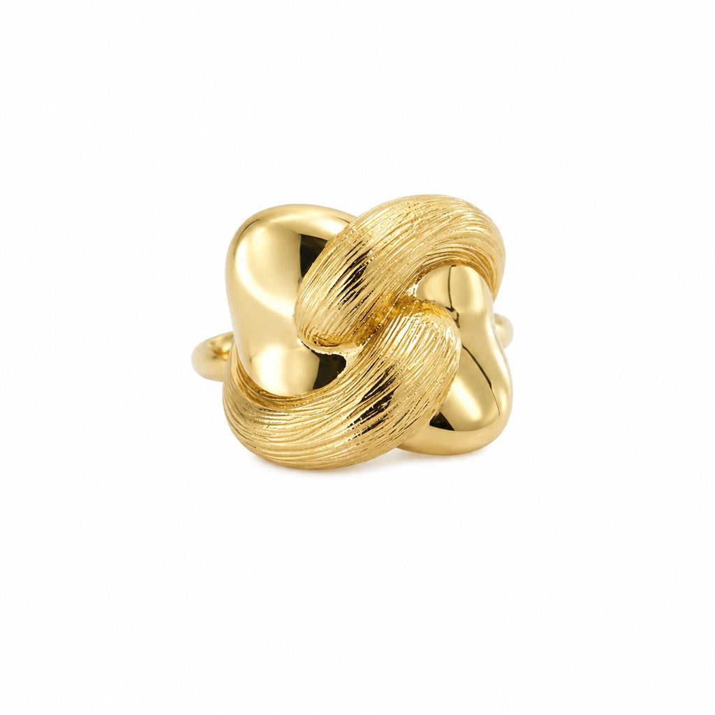 14KT MODERN TWO NEVADA DROPS DESIGN RING Size 8 Weigth 4GR