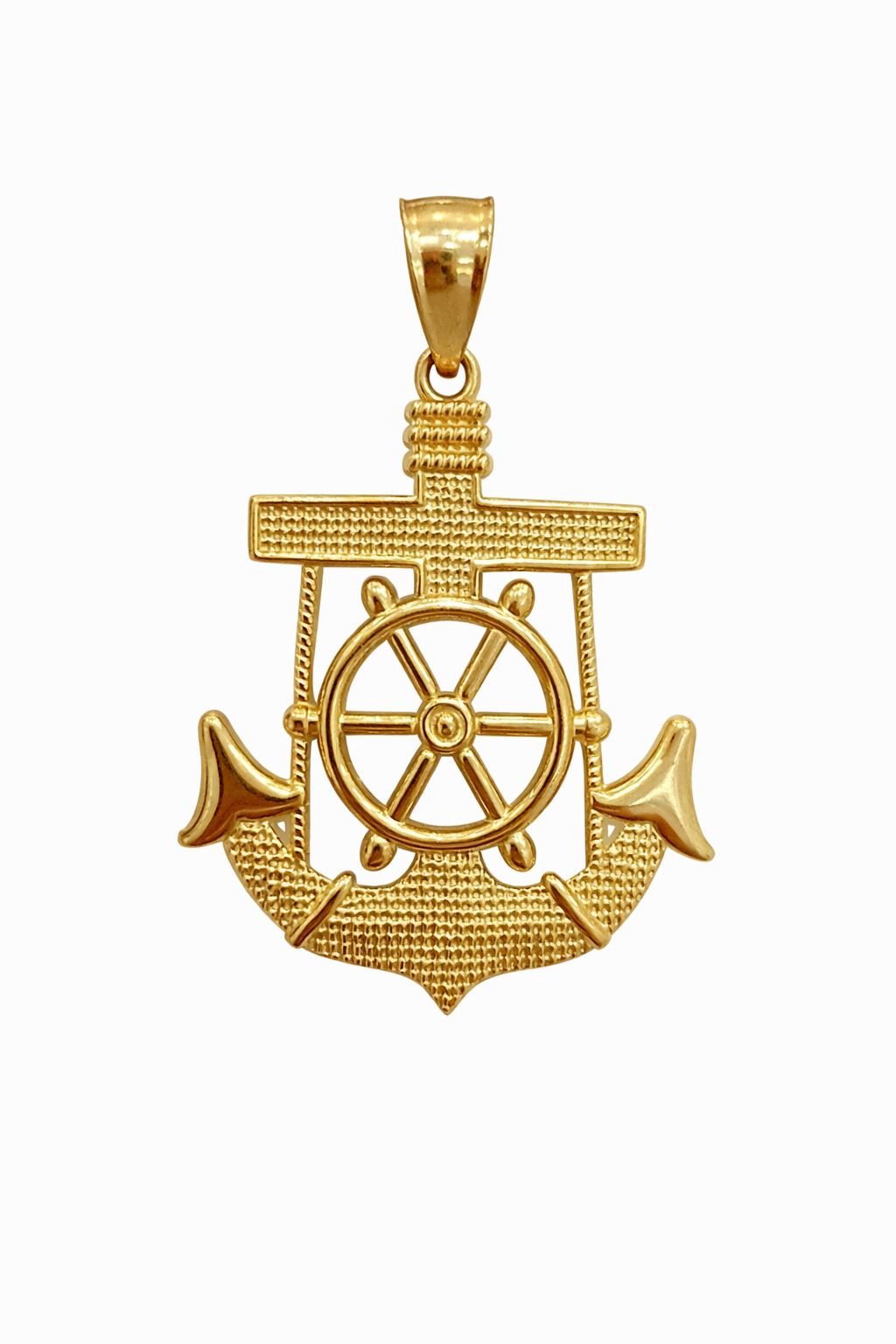 14KT YELLOW GOLD ANCHOR PENDANT Size MEDIUM Weigth 4.4GR