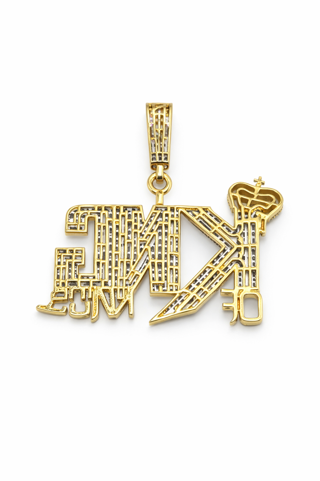 14KT EXOTIC NATURAL DIAMOND KING PENDANT Size 3.85CT / 21.99GM