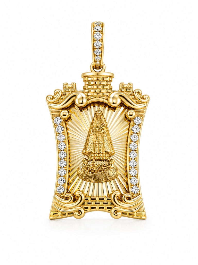10K VIRGEN DE LA CARIDAD PENDANT Size