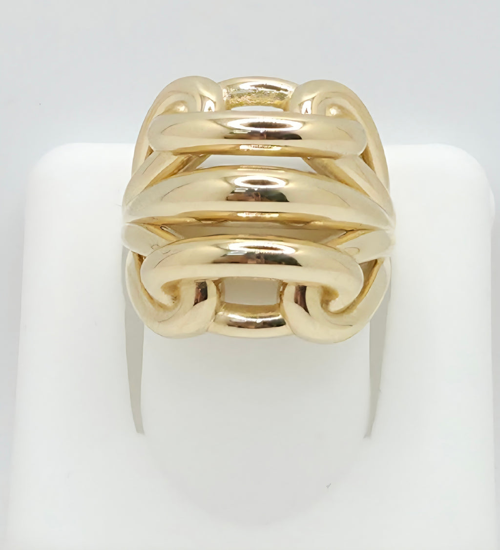 14KT ELGANTE INTERTWINED RIBBONS RING  Size 7 Weight 3.6GR