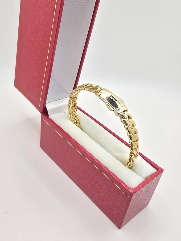 10KT PLAIN CERTIFIED MONACO BANGLE Size 8MM Weight 10.8GR