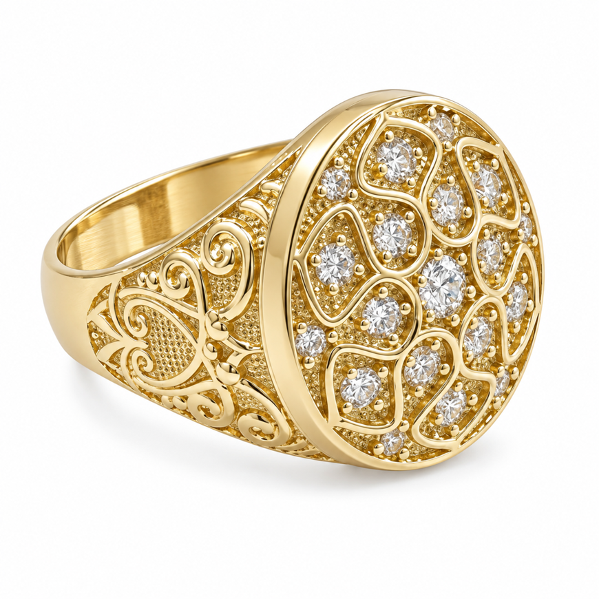 10K ROSETTA RING Size 11